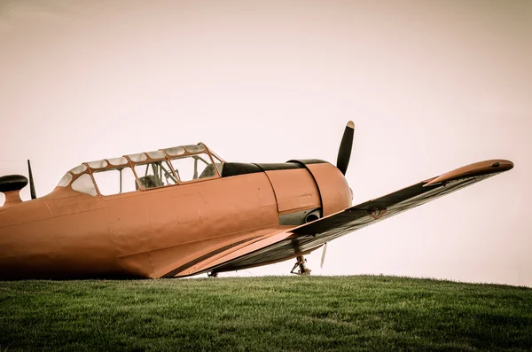 Adventure in the sky, Old airplane, orange, North American T-6G