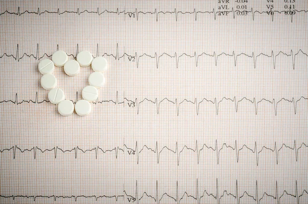 Medical examination, electrocardiogram, heart medicine and thera