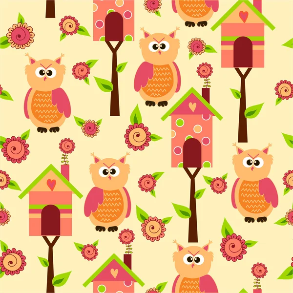 Pattern with cute birds