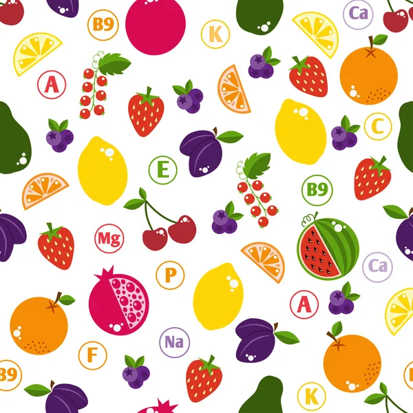 Bright fruits seamless pattern