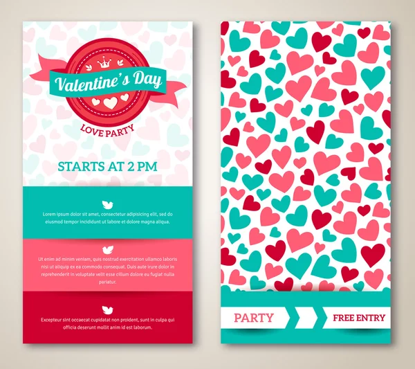 Beautiful greeting or invitation cards with heart pattern