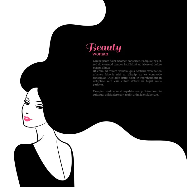 Abstract Fashion Woman with Long Hair. Vector Illustration.