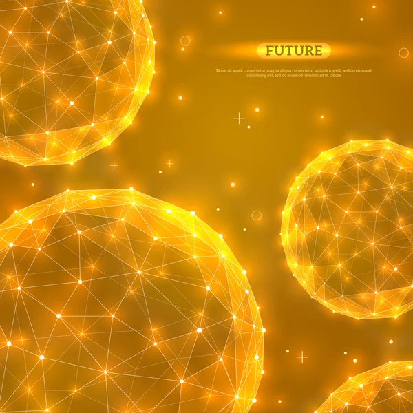 Abstract vector spheres. Futuristic technology wireframe