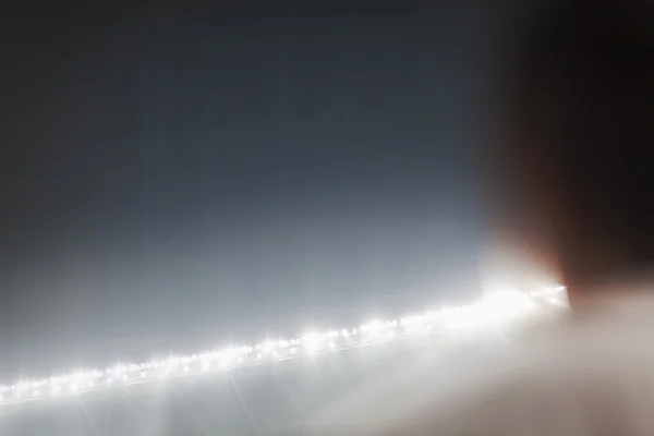 View of stadium lights at night