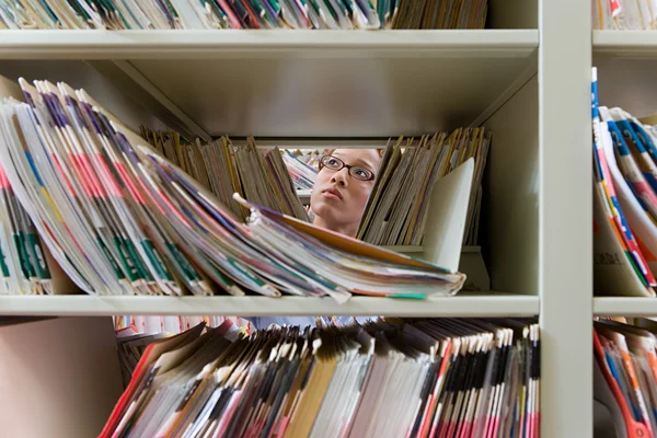 Administrator working with archives