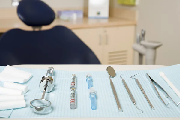 Dental equipment in dentist cabinet