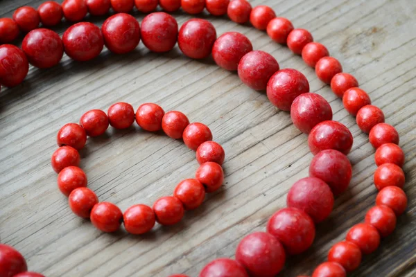 Traditional Ukrainian round red bead made from wood
