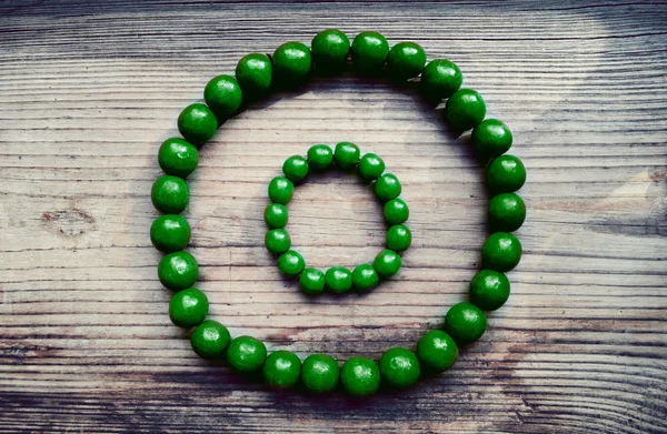 Traditional Ukrainian round green bead made from wood