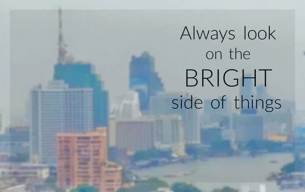 Inspirational quote on blurred  cities scape  background