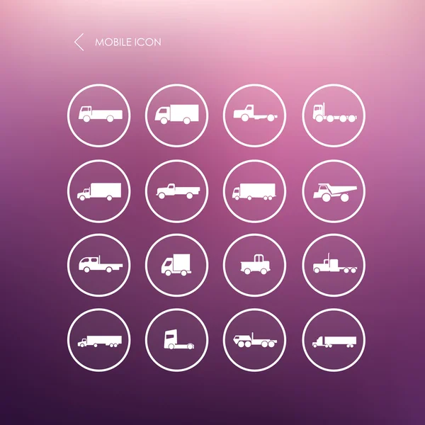 Transport truck mobile icons