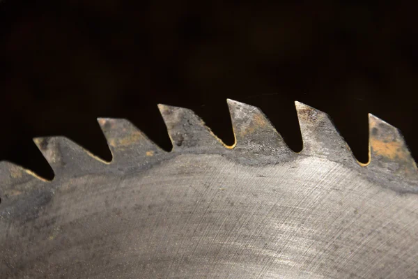 Switched off old rusty sharp circular saw blades