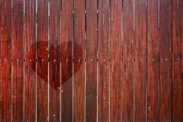 Heart on the planked wall