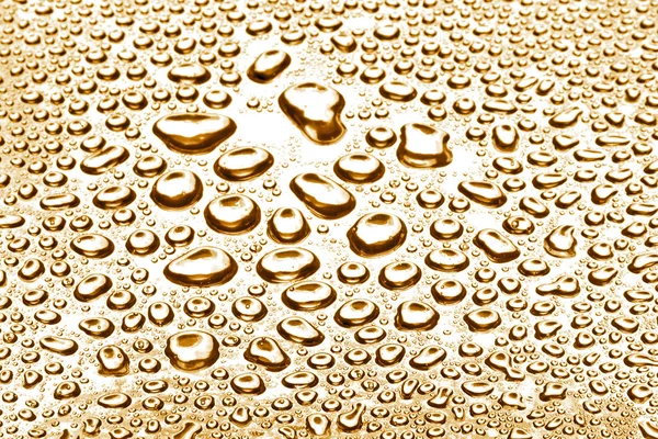 Water drops on polished metal surface