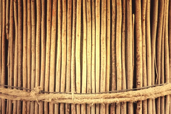 Close-up view of bale sticks