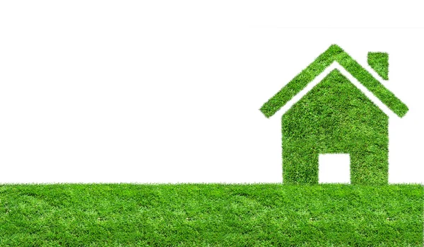 Abstract green grass house icon