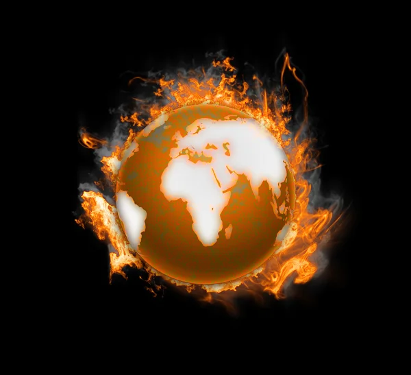 Burning planet earth