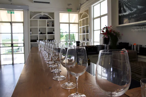 The bar counter in the tasting room