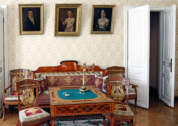 Interior living room manor house in the family estate of Lermont