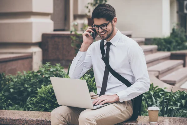 Man using his laptop