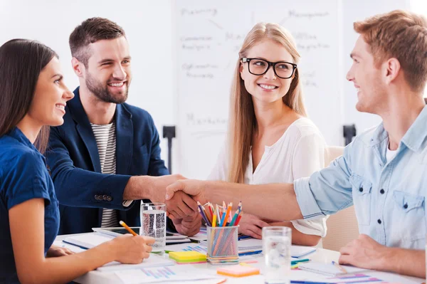 Group of cheerful business people