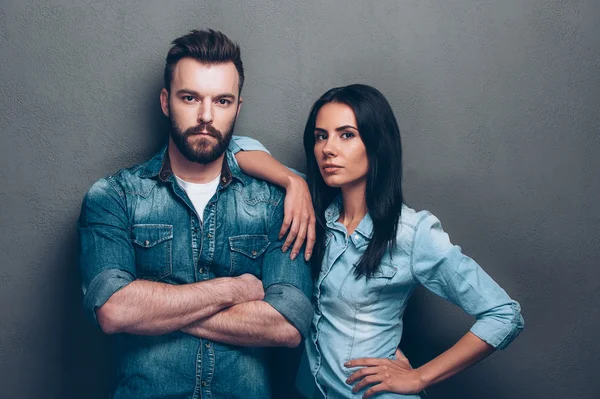 Young couple in jeans wear