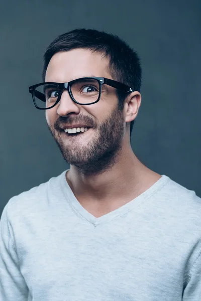 Young nerd man in eyeglasses