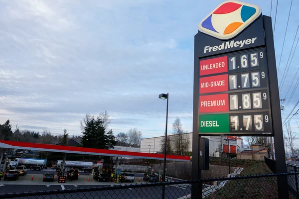 Low Gas Prices at Fred Meyer Fuel Station in Portland Oregon