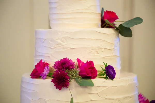 White Wedding Cake at Reception