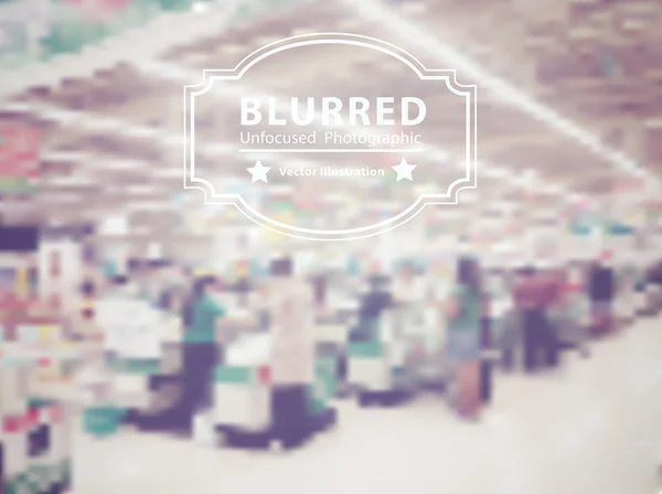 Vector blurred with supermarket store blur background