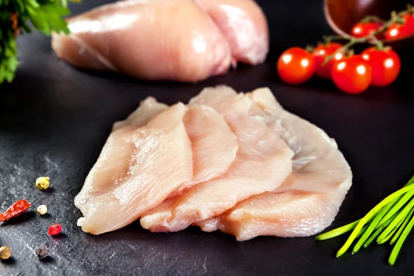 Fresh and raw meat. Chicken breast fillets, ready to cook
