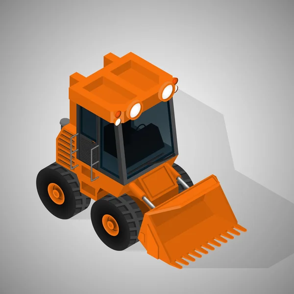 Vector isometric illustration of a mining excavator. Equipment for high-mining industry.