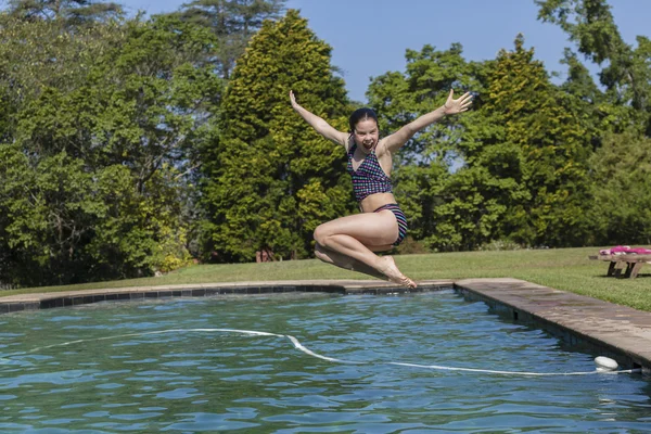 GirlJumping Pool Fun