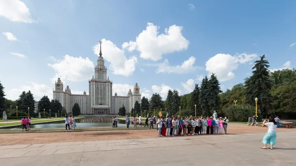 Many tourists from Moscow State University, Moscow