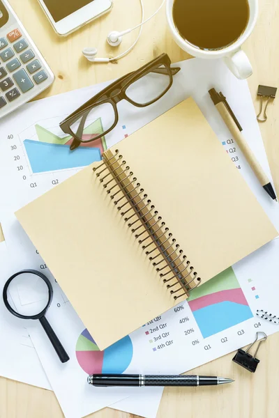 Blank notebook on Desk office