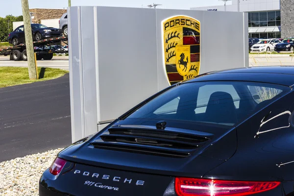 Indianapolis - Circa September 2016: Local Porsche Dealership Displaying a New 911. Porsche Racing Dates to the 1950s I