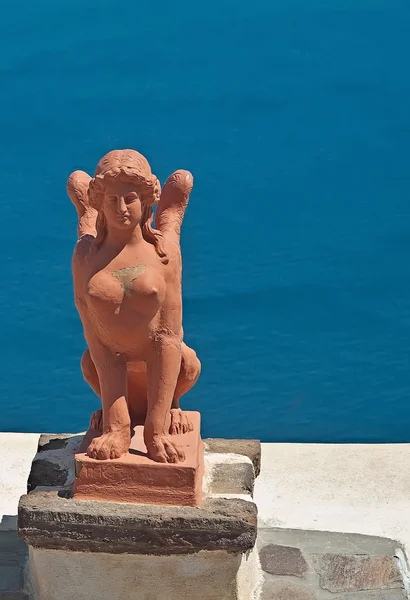A Greek Sculpture on the Island of Santorini, Greece