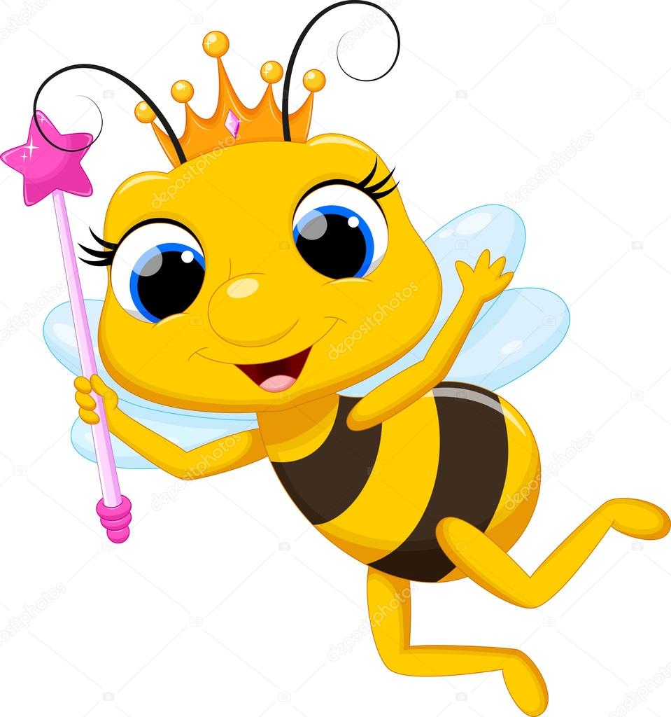 Dibujos Animados De Abeja Reina Linda — Vector De Stock 88032452