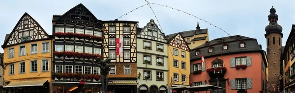 Traditional half-timbered houses on market square in Cochem, Germany