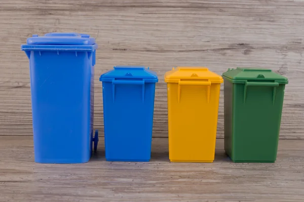 Set of recycle garbage bins