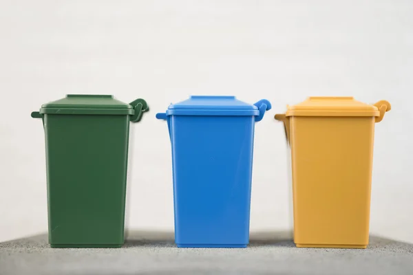 Set of recycle garbage bins