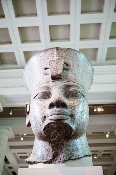 LONDON, UK july 30, 2015: BRITISH MUSEUM, Head of the statue of egyptain king Amnhotep III