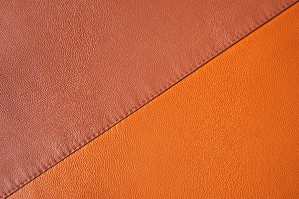 Samples of leather with stitching