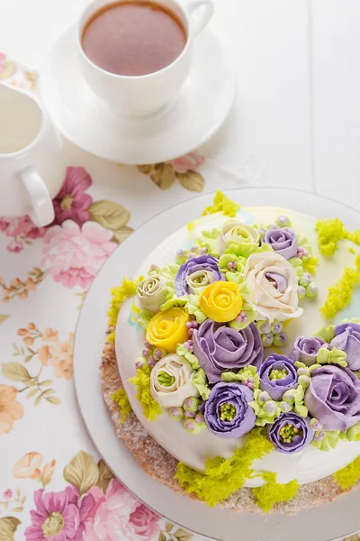 Colorful butter cream flowers cake