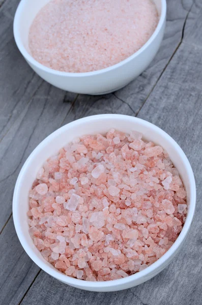 Ceramic bowl with pink salt