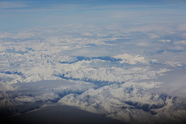 View from plane to mountains