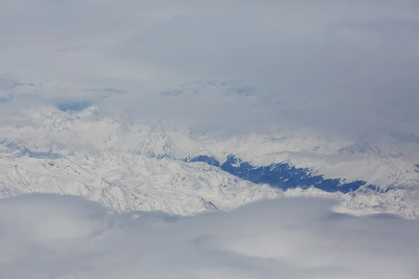 View from plane to mountains