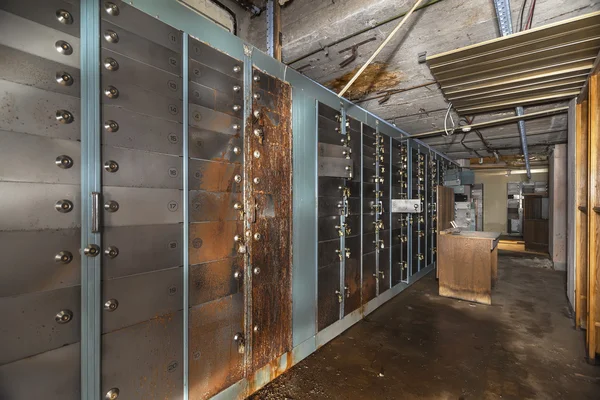 Cells in an old safe bank.