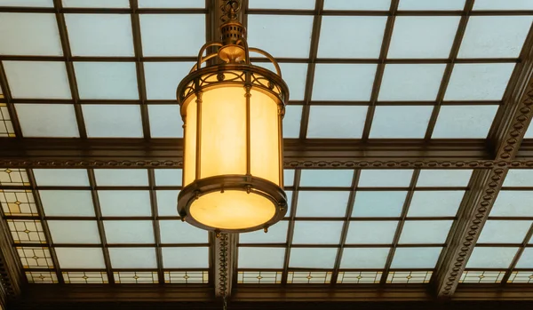 Station waiting room glass ceiling hall vintage lamp