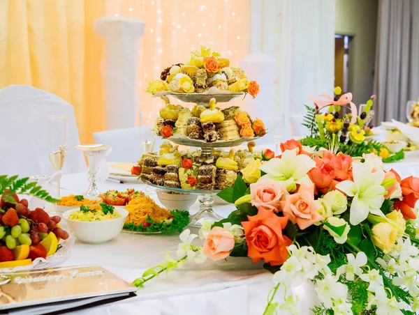 Buffet with a variety of delicious sweets, food ideas,
