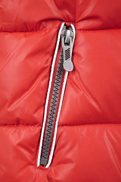 Zipper on red clothes